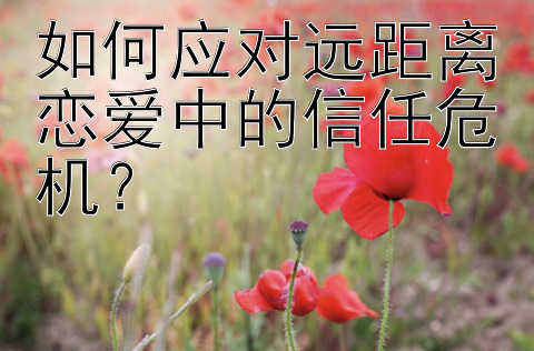 如何应对远距离恋爱中的信任危机？