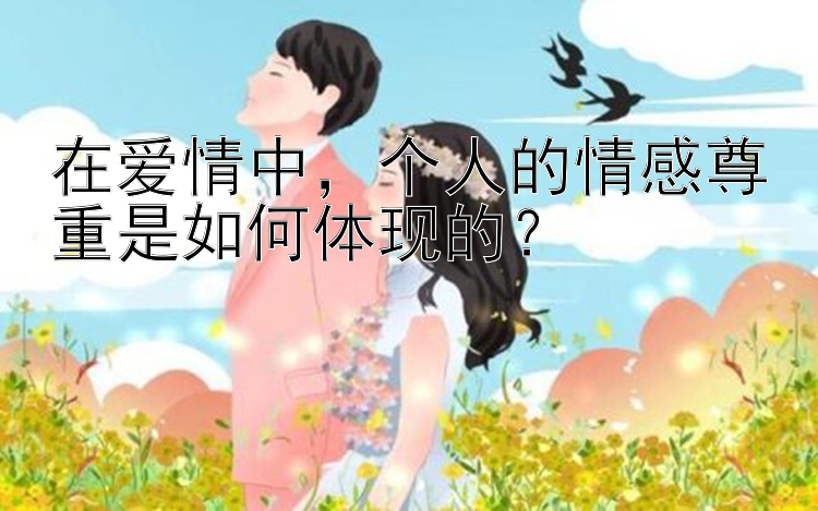 在爱情中，个人的情感尊重是如何体现的？