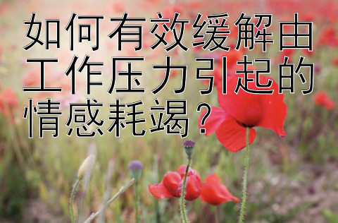 如何有效缓解由工作压力引起的情感耗竭？