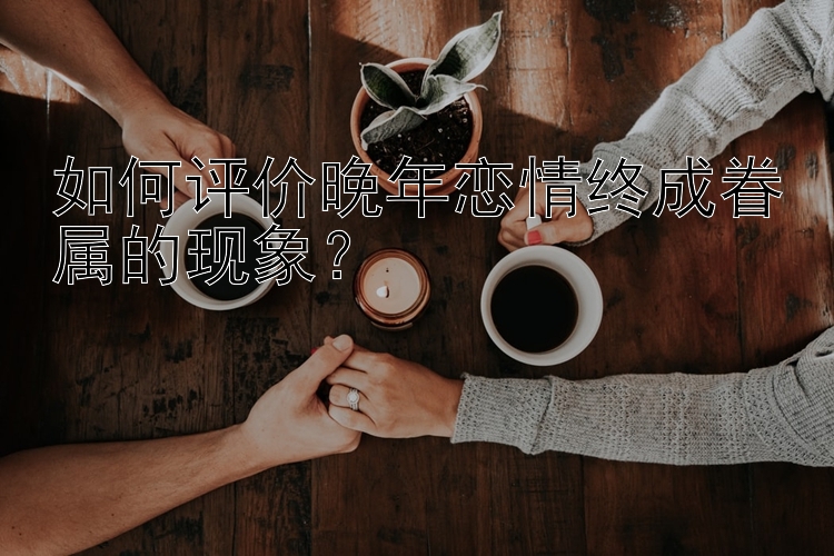 如何评价晚年恋情终成眷属的现象？