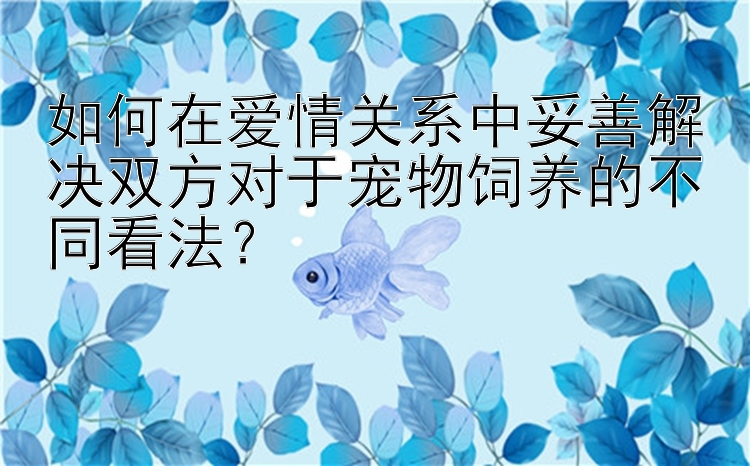 如何在爱情关系中妥善解决双方对于宠物饲养的不同看法？