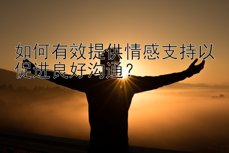 如何有效提供情感支持以促进良好沟通？