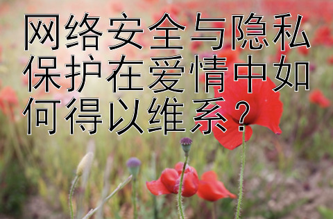 网络安全与隐私保护在爱情中如何得以维系？