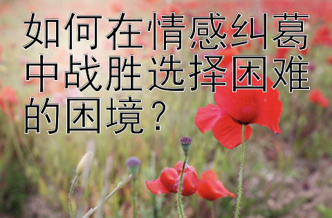 如何在情感纠葛中战胜选择困难的困境？